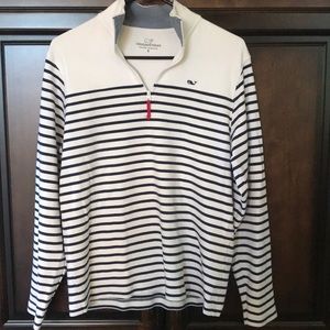 Vineyard Vines Striped 1/4 Zip, Small